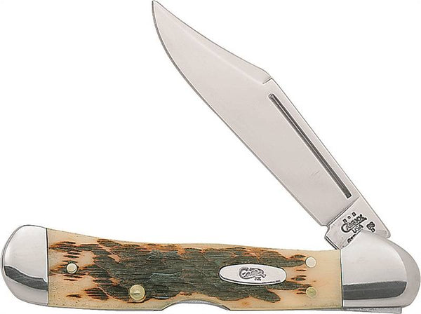 CASE 133 Folding Pocket Knife, 2.72 in L Blade, Tru-Sharp Surgical Stainless Steel Blade, 1-Blade, Amber Handle