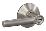 Schlage F Series F51VBRW619 Entry Door Lock, 2 Grade, Keyed Key, Satin Nickel, Lever Handle, 2-3/8 to 2-3/4 in Backset
