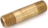 Anderson Metals 736113-0632 Pipe Nipple, 3/8 in, NPT, Brass, 2 in L