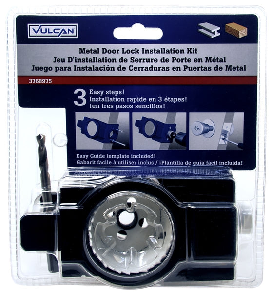 Vulcan 300691OR Lock Install Kit with EZ Guide Template, Alloy Steel/Bi-Metal