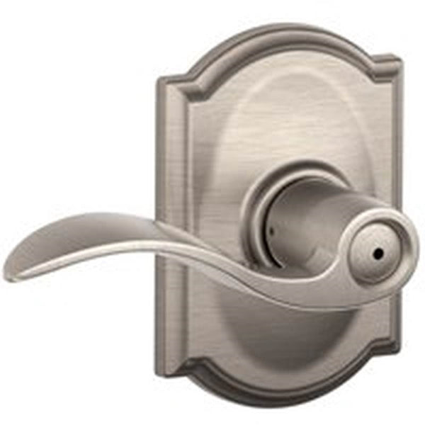 Schlage Accent Series F40VACC619CAM Privacy Lever, Solid Brass, Satin Nickel