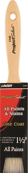 Linzer WC 1140-1.5 Paint Brush, 1-1/2 in W, 2-1/2 in L Bristle, Varnish Handle