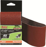 Gator 3148 Sanding Belt, 3 in W, 21 in L, 40 Grit, Extra Coarse, Aluminum Oxide Abrasive