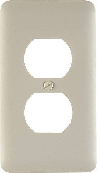 Amerelle 935DW Receptacle Wallplate, 5 in L, 2-13/16 in W, 1 -Gang, Steel, White