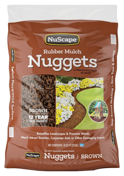 NuScape NS8BN Nugget Mulch, Brown, 16 lb Bag