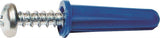 MIDWEST FASTENER 10410 Conical Anchor with Screw, #6-8 Thread, 3/4 in L, Plastic