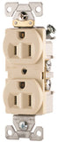 Eaton Wiring Devices CR15V Duplex Receptacle, 2 -Pole, 15 A, 125 V, Side Wiring, NEMA: 5-15R, Ivory