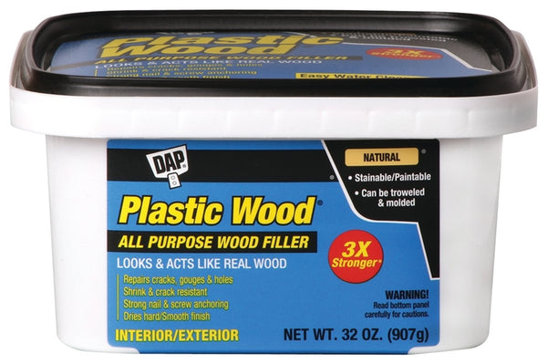 DAP Plastic Wood 00525 Wood Filler, Paste, Musty, Natural, 32 oz