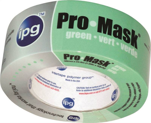 IPG 5805-2 Masking Tape, 60 yd L, 1.87 in W, Crepe Paper Backing, Light Green