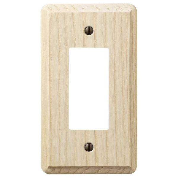 AmerTac Contemporary 401R Wallplate, 5-1/4 in L, 3 in W, 1 -Gang, Ash Wood