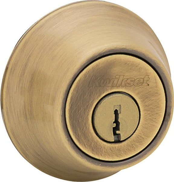 Kwikset 660 Series 6655CPRCALRCSK6 Deadbolt, 3 Grade, Keyed Alike Key, Steel, Antique Brass, 2-3/8 x 2-3/4 in Backset