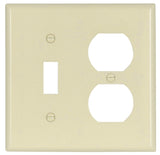 Eaton Wiring Devices 2138LA-BOX Combination Wallplate, 4-1/2 in L, 4-9/16 in W, 2 -Gang, Thermoset, Light Almond