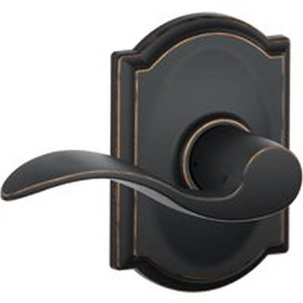 Schlage Accent Series F10VACC716CAM Passage Lever Lockset, Zinc, Aged Bronze