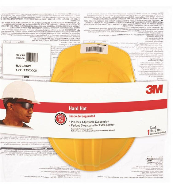 3M CHH-P-Y12 Hard Hat, 4-Point Suspension, Polyethylene Shell, Yellow, Class: E, G