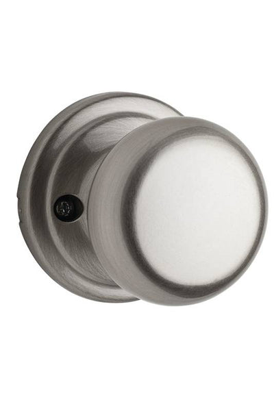 Kwikset 788H 15BX Dummy Door Knob, 2-3/8 in Dia Knob, Satin Nickel