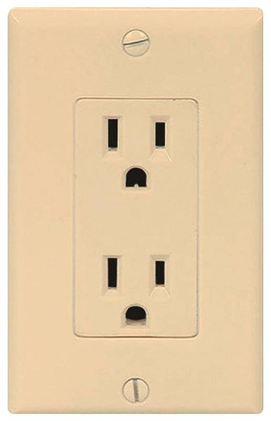 Eaton Wiring Devices C1507V Duplex Receptacle, 2 -Pole, 15 A, 125 V, NEMA: 5-15R, Ivory