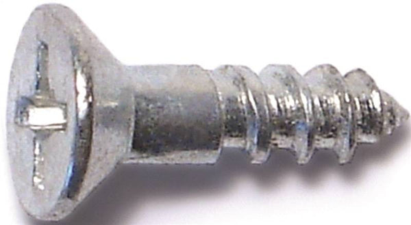 MIDWEST FASTENER 02533 Screw, #6 Thread, 1/2 in L, Coarse Thread, Flat Head, Phillips Drive, Sharp Point, Steel, Zinc