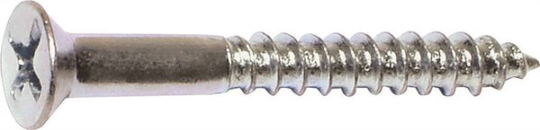 MIDWEST FASTENER 02537 Screw, #6 Thread, 1 in L, Coarse Thread, Flat Head, Phillips Drive, Sharp Point, Steel, Zinc