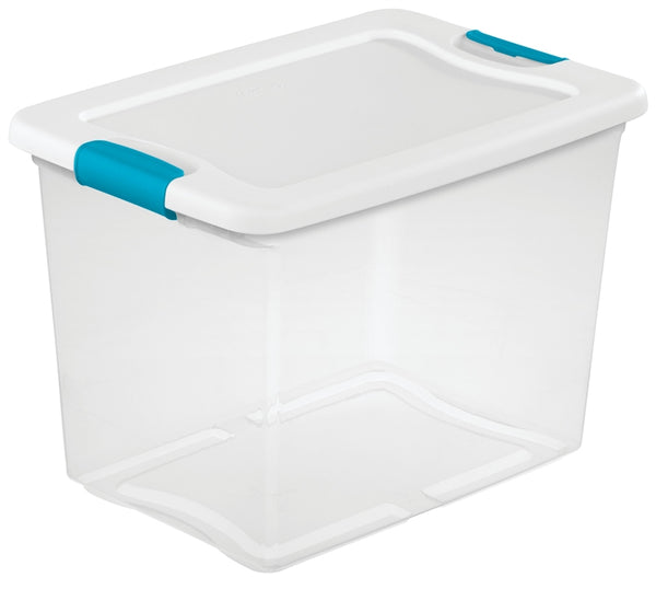 Sterilite 14958006 Latching Box, Plastic, Clear/White, 16-1/4 in L, 11-1/4 in W, 11-5/8 in H