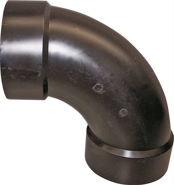 CANPLAS 102276BC Long Sweep Pipe Elbow, 1-1/2 in, Hub, 90 deg Angle, ABS, Black