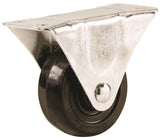 Shepherd Hardware 9482 Rigid Caster, 2-1/2 in Dia Wheel, 1-1/8 in W Wheel, Rubber Wheel, 100 lb