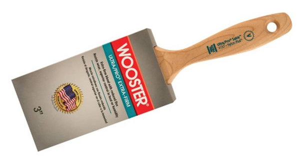 WOOSTER 4157-3 Paint Brush, 3 in W, 3-3/16 in L Bristle, Nylon Bristle, Varnish Handle