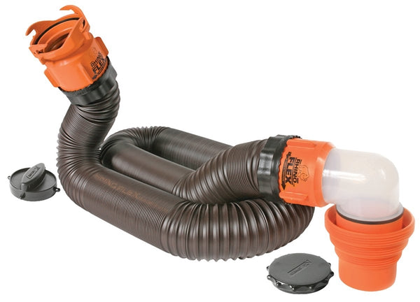 CAMCO RhinoFLEX 39761 Sewer Hose Kit, Polyolefin/Steel, Black