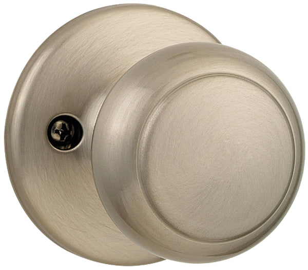 Kwikset 488CV 15 Dummy Door Knob, 2-3/16 in Dia Knob, Satin Nickel