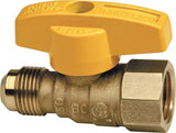 BrassCraft TBV6F-8 Gas Ball Valve, 3/8 x 1/2 in Connection, Flared x FIP, 5 psi Pressure, Brass Body