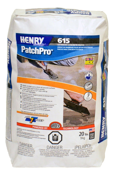 HENRY 615 PatchPro 16336 Exterior Concrete Patch, Gray, 20 lb Bag