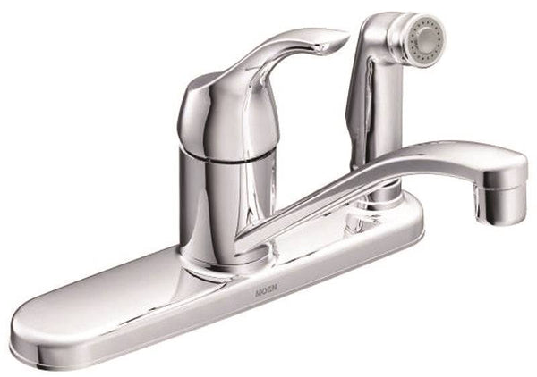 Moen Adler Series CA87554C Kitchen Faucet, 1.5 gpm, 1-Faucet Handle, Stainless Steel, Chrome Plated, Deck Mounting