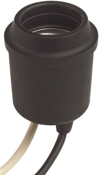 Leviton 124-D Lamp Holder, 250 V, 660 W, Phenolic Housing Material, Black/White