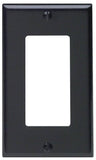 Decora 80401-E Wallplate, 4-1/2 in L, 2-3/4 in W, 1 -Gang, Thermoset Plastic, Black, Smooth