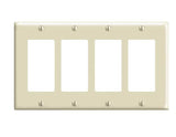 Decora 80412-I Wallplate, 4-1/2 in L, 8.19 in W, 4 -Gang, Plastic, Ivory