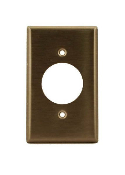 Leviton 84020-40 Single Receptacle Wallplate, 4-1/2 in L, 2-3/4 in W, 1 -Gang, 302 Stainless Steel, Smooth