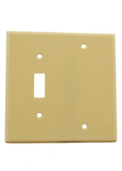 Leviton 001-86006-000 Wallplate, 4-1/2 in L, 2-3/4 in W, 2 -Gang, Thermoset, Ivory, Smooth