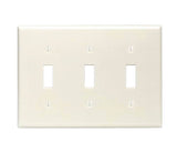 Leviton 001-86011-000 Wallplate, 4-1/2 in L, 2-3/4 in W, 3 -Gang, Thermoset, Ivory, Smooth