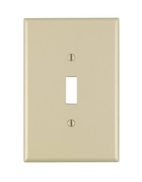 Leviton 86101 Wallplate, 3-1/2 in L, 5-1/4 in W, 1 -Gang, Thermoset Plastic, Ivory, Smooth