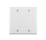 Leviton 001-88025-000 Wallplate, 4-1/2 in L, 4.56 in W, 0.22 in Thick, 2 -Gang, Thermoset Plastic, White, Smooth
