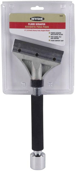 HYDE 19425 Hammer Scraper, 5 in W Blade, Carbon Steel Blade, Foam-Grip Handle, Rubber Handle