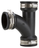 ProSource QT-150 Flexible Pipe Tee, PVC, Black