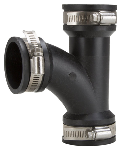 ProSource QT-150 Flexible Pipe Tee, PVC, Black