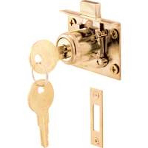 Defender Security U 10666 Drawer and Cabinet Lock, Keyed Lock, Steel, Brass