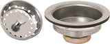 ProSource 8039CP-3L Basket Strainer Assembly, 4.4 in Dia, For: 3-1/2 to 4 in Dia Opening Sink