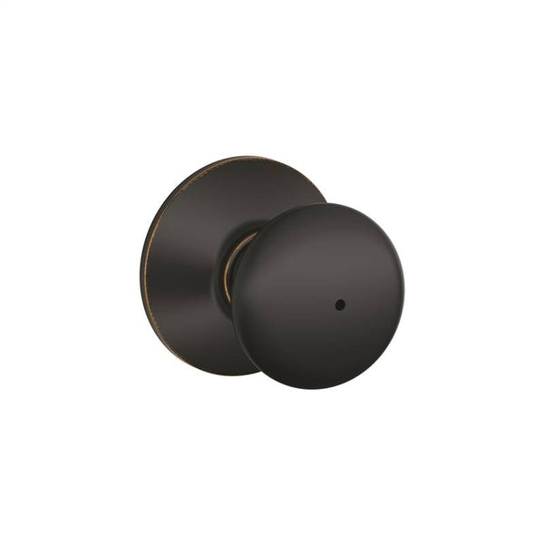 Schlage Plymouth Series F40VPLY716 Privacy Door Knob, Brass, Aged Bronze