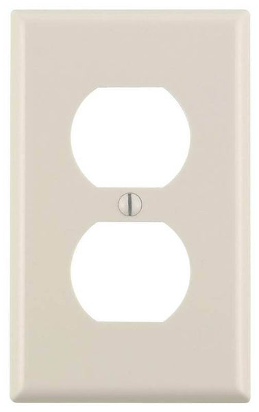 Leviton M56-78003-TMP Receptacle Wallplate, 4-1/2 in L, 2-3/4 in W, 1 -Gang, Plastic, Light Almond, Smooth