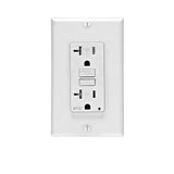 Leviton SmartlockPro R12-AFTR2-0KW AFCI Duplex Receptacle, 2 -Pole, 20 A, 125 V, Back, Side Wiring, NEMA: 5-20R