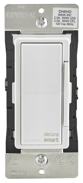 Decora Smart DH6HD-R02-2RW Dimmer, 1 -Pole, 3 -Way, 120 V, 60 Hz, HomeKit, Hardwired, Light Almond/White