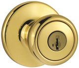 Kwikset 400T 3 RCAL RCSV1 Entry Knob, 3 Grade, Polished Brass, 2-3/8 to 2-3/4 in Backset