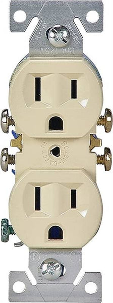 Eaton Wiring Devices C270V Duplex Receptacle, 2 -Pole, 15 A, 125 V, Push-in, Side Wiring, NEMA: 5-15R, Ivory